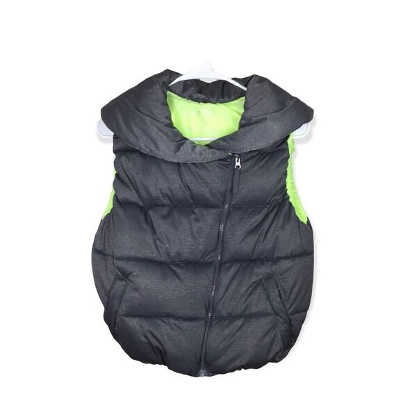 Calvin Klein Womens Performance Gray/Lime Puffer Vest Medium - Picture 1 of 11